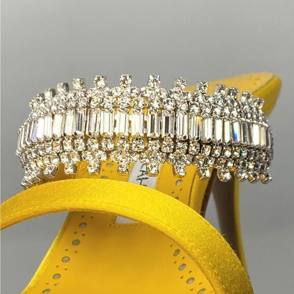 Manolo Blahnik Sako 70mm Silk Embellished Sandals size 37 - Picture 8 of 11